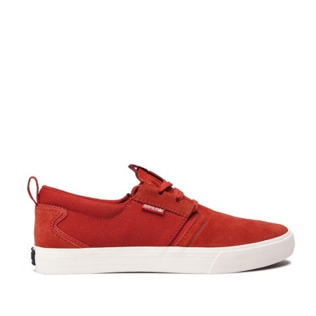 Supra Flow Mens Low Tops Shoes Red UK 63KUF